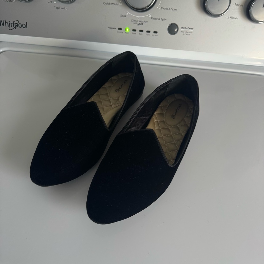 Birdies The Starling in Black Velvet Loafer